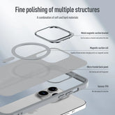 Magnetic Magsafe Case with Metal Lens Stand for iPhone – Matte Shockproof Wireless Charging